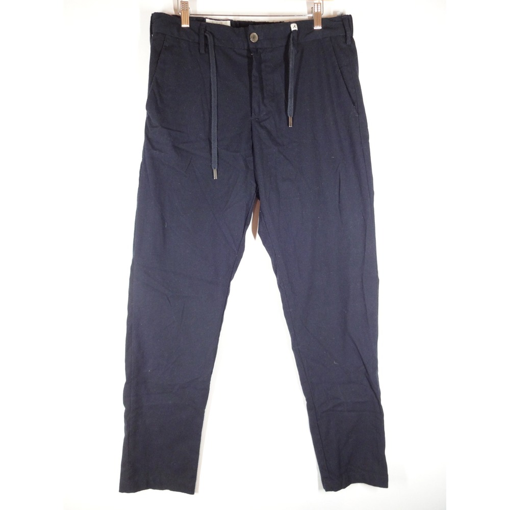 Myths Tapered Drawstring Pants Mens 33 Navy Blue Italian Cotton Chinos Career